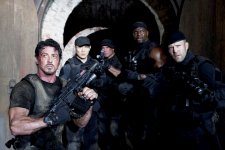 Sylvester Stallone, Jet Li, Randy Couture, Terry Crews and Jason Statham in Lionsgate Films' "The Expendables". 18844 photo