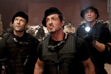 Jason Statham, Sylvester Stallone and Randy Couture in Lionsgate Films' "The Expendables". 18845 photo