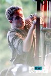 Robert Pattinson climbs aboard a train whilst filming his latest movie, "Water For Elephants," on June 9. Photo by PacificCoastNews.com 20737 photo