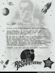 Rocket Poppeteers! letter mailed from a Super 8 viral site. Captain Jonez was the nickname the reader gave himself when he wrote into to the Super 8 site. No doubt there is a secret message hidden in the letter. If you can figure it out, please contact this site and we will post an update. 23250 photo