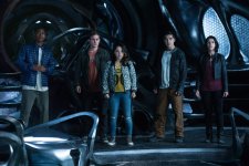 From L to R: RJ Cyler as "Billy," Dacre Montgomery as "Jason," Becky G as "Trini," Ludi Lin as "Zack" and Naomi Scott as "Kimberly" in SABAN'S POWER RANGERS. Photo credit: Kimberley French. 427354 photo