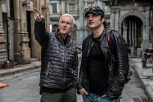 Producer James Cameron and Director Robert Rodriguez on the set of ALITA: BATTLE ANGEL. Photo Credit: Rico Torres 489364 photo