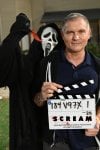 Executive Producer Kevin Williamson and Ghostface on the set of Paramount Pictures and Spyglass Media Group's "Scream." 571183 photo