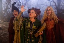 Kathy Najimy as Mary Sanderson, Bette Midler as Winifred Sanderson, and Sarah Jessica Parker as Sarah Sanderson in Disney's live-action HOCUS POCUS 2, exclusively on Disney+. Photo by Matt Kennedy. © 2022 Disney Enterprises, Inc. All Rights Reserved. Kathy Najimy as Mary Sanderson, Bette Midler as Winifred Sanderson, and Sarah Jessica Parker as Sarah Sanderson in Disney's live-action HOCUS POCUS 2, exclusively on Disney+. Photo by Matt Kennedy. © 2022 Disney Enterprises, Inc. All Rights Reserved. (L-R): Belissa Escobedo as Izzy and Whitney Peak as Becca in Disney's live-action HOCUS POCUS 2, exclusively on Disney+. Photo by Matt Kennedy. © 2022 Disney Enterprises, Inc. All Rights Reserved. (L-R): Belissa Escobedo as Izzy and Whitney Peak as Becca in Disney's live-action HOCUS POCUS 2, exclusively on Disney+. Photo by Matt Kennedy. © 2022 Disney Enterprises, Inc. All Rights Reserved. 1 of 5 651343 photo