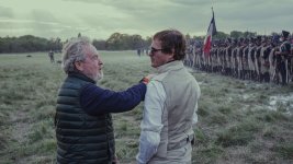 Director Ridley Scott and Joaquin Phoenix behind-the-scenes of “Napoleon,” coming soon to Apple TV+. 737316 photo