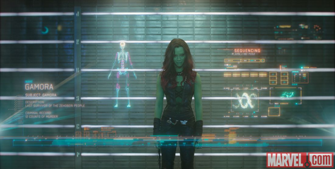  Zoe Saldana stars as Gamora in Marvel's Guardians of the Galaxy 
