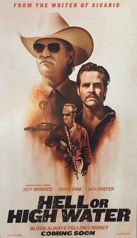 HELL OR HIGH WATER CHRIS PINE BEN FOSTER LOOKING AT ON PRAIRIE 24X36 POSTER 