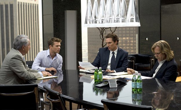  From left to right: Cecil Dobbs (Bob Gunton), Louis Roulet (Ryan Phillippe), Mick Haller (Matthew McConaughey) and Frank Levin (William H. Macy) in The Lincoln Lawyer. Photo credit: Saeed Adyani 