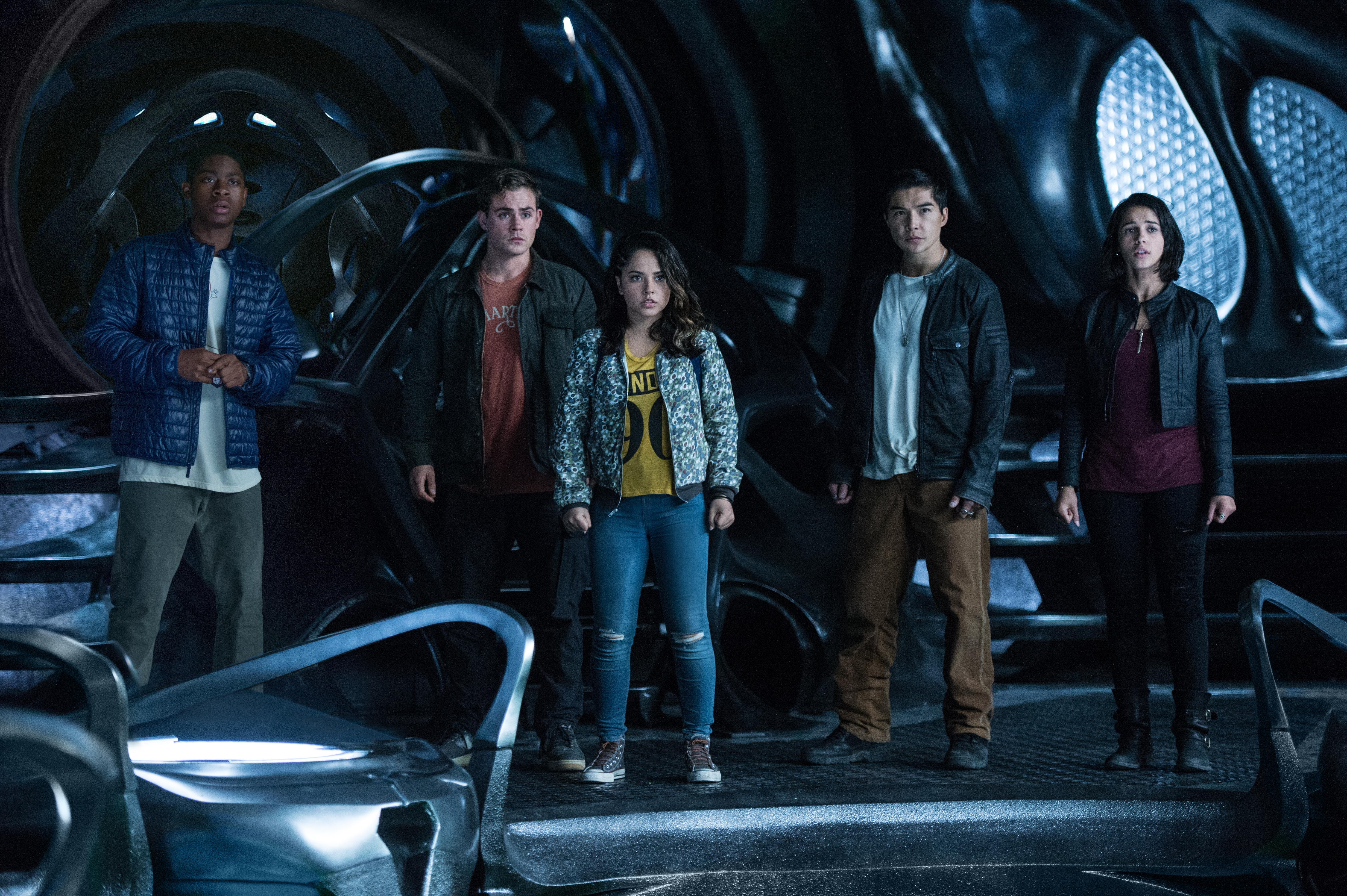  From L to R: RJ Cyler as &quot;Billy,&quot; Dacre Montgomery as &quot;Jason,&quot; Becky G as &quot;Trini,&quot; Ludi Lin as &quot;Zack&quot; and Naomi Scott as &quot;Kimberly&quot; in SABAN'S POWER RANGERS. Photo credit: Kimberley French.